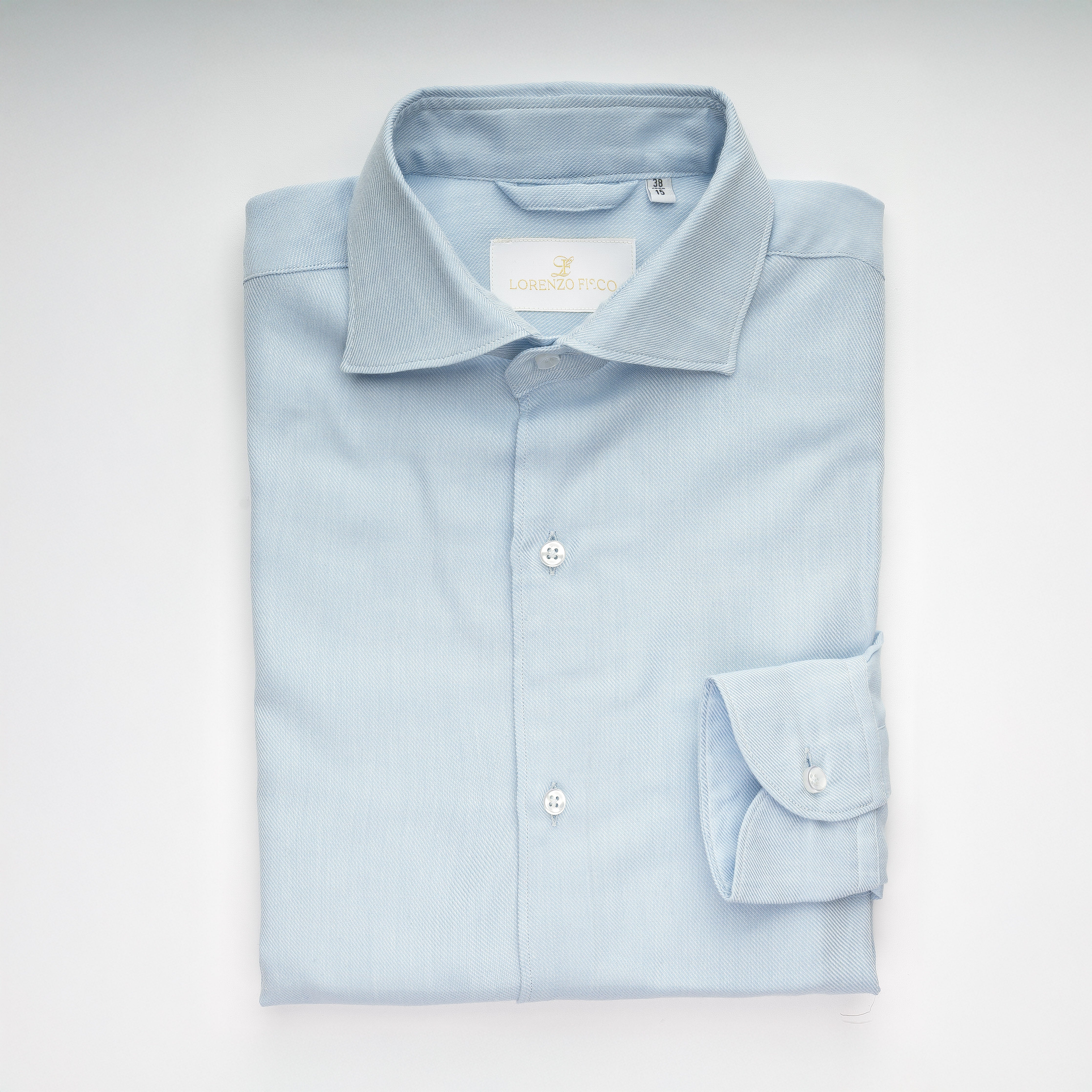 Camicia in misto cashmere e Cotone azzurra