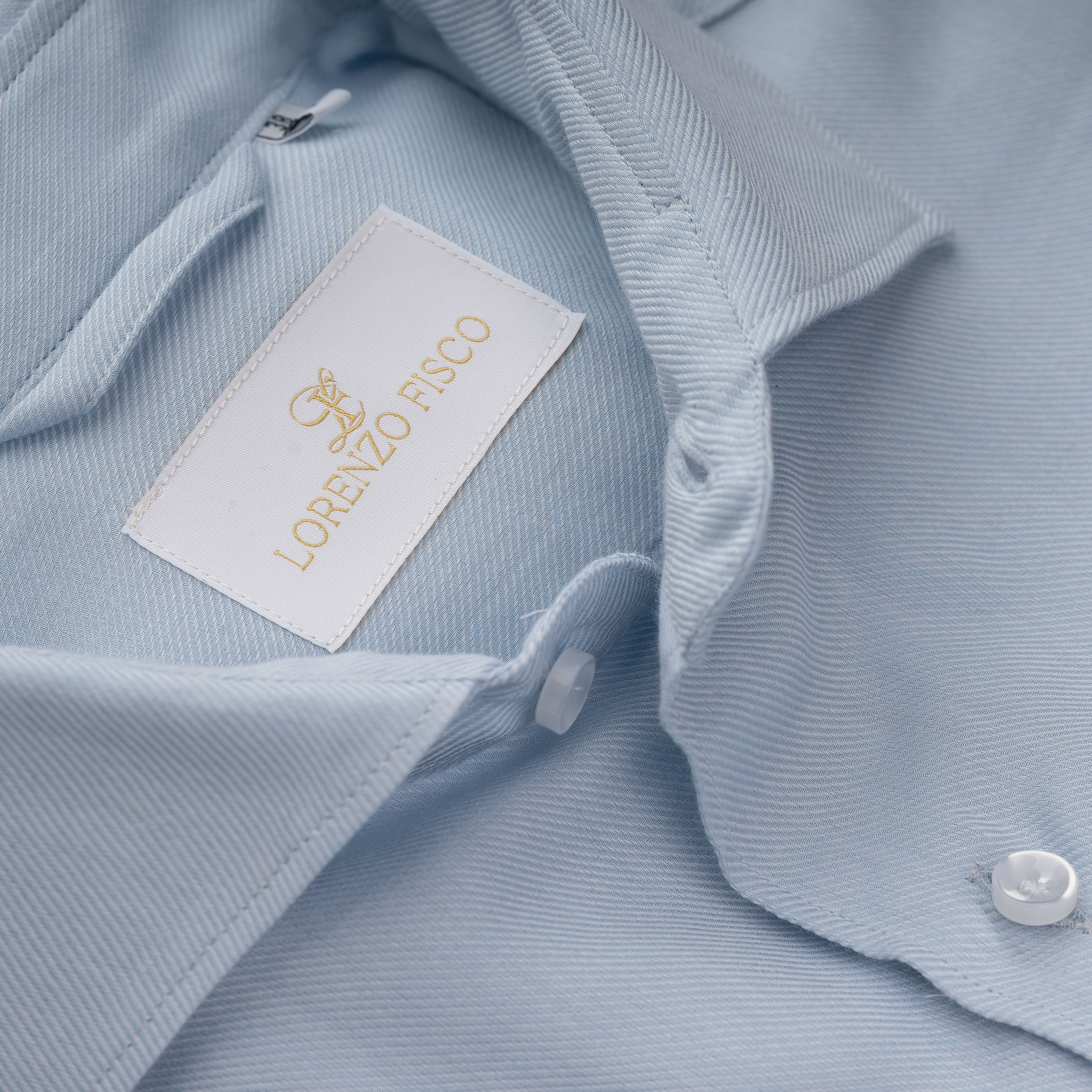 Camicia in misto cashmere e Cotone azzurra