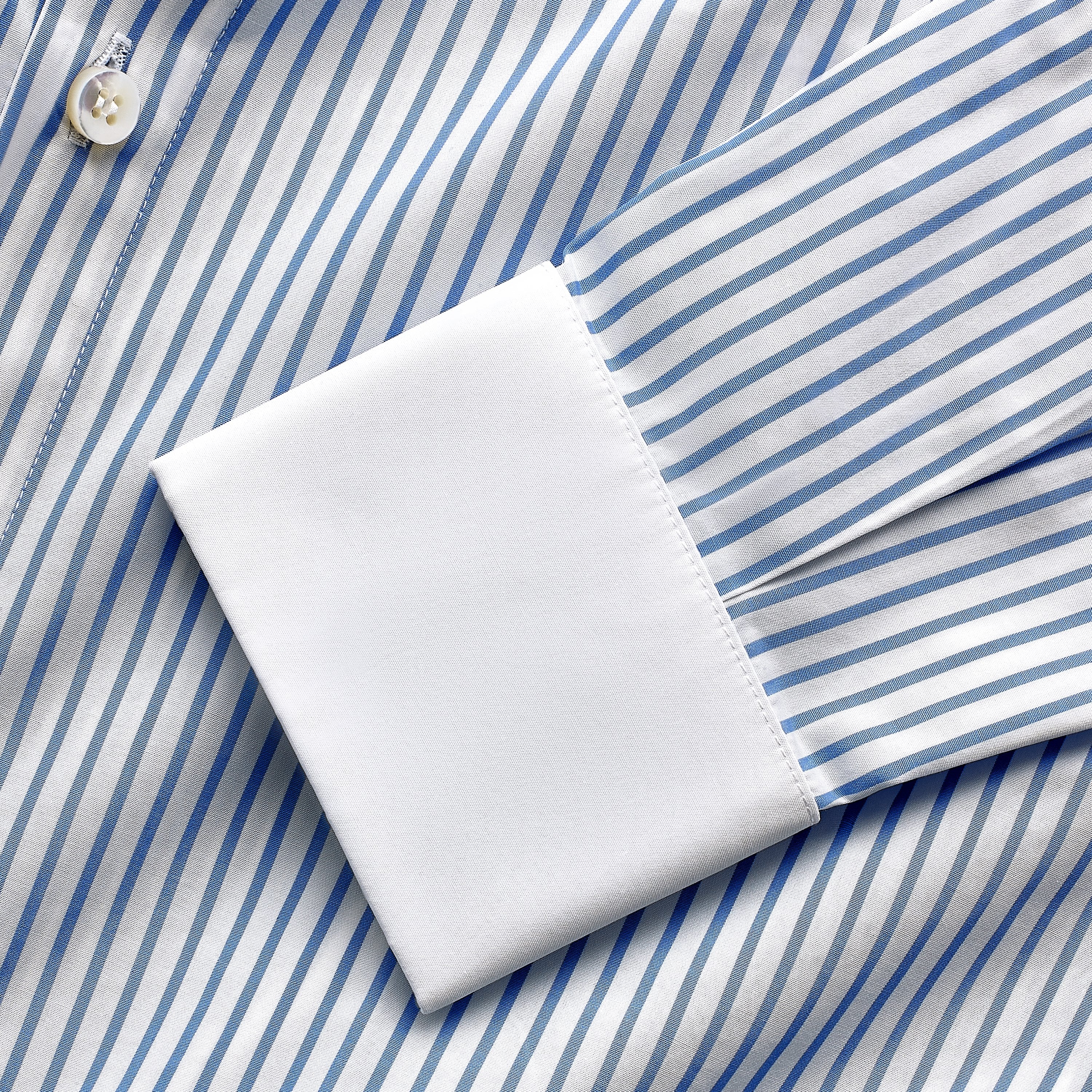 Camicia Excellence bianca rigata azzurra