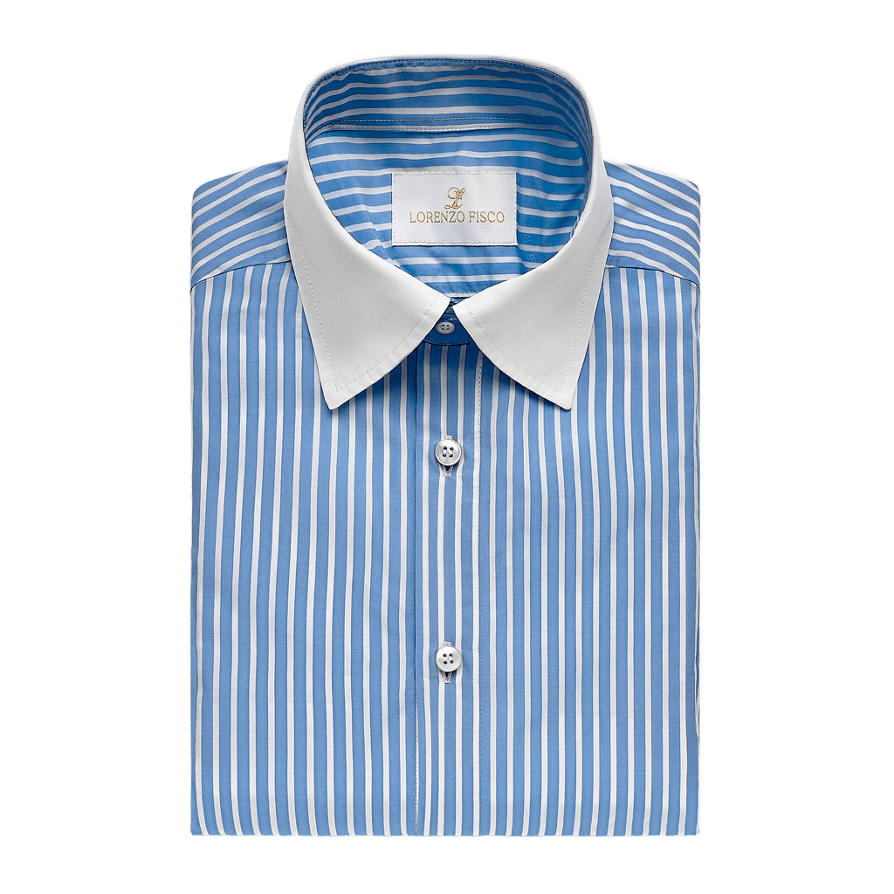 Camicia Excellence azzurra rigata bianca