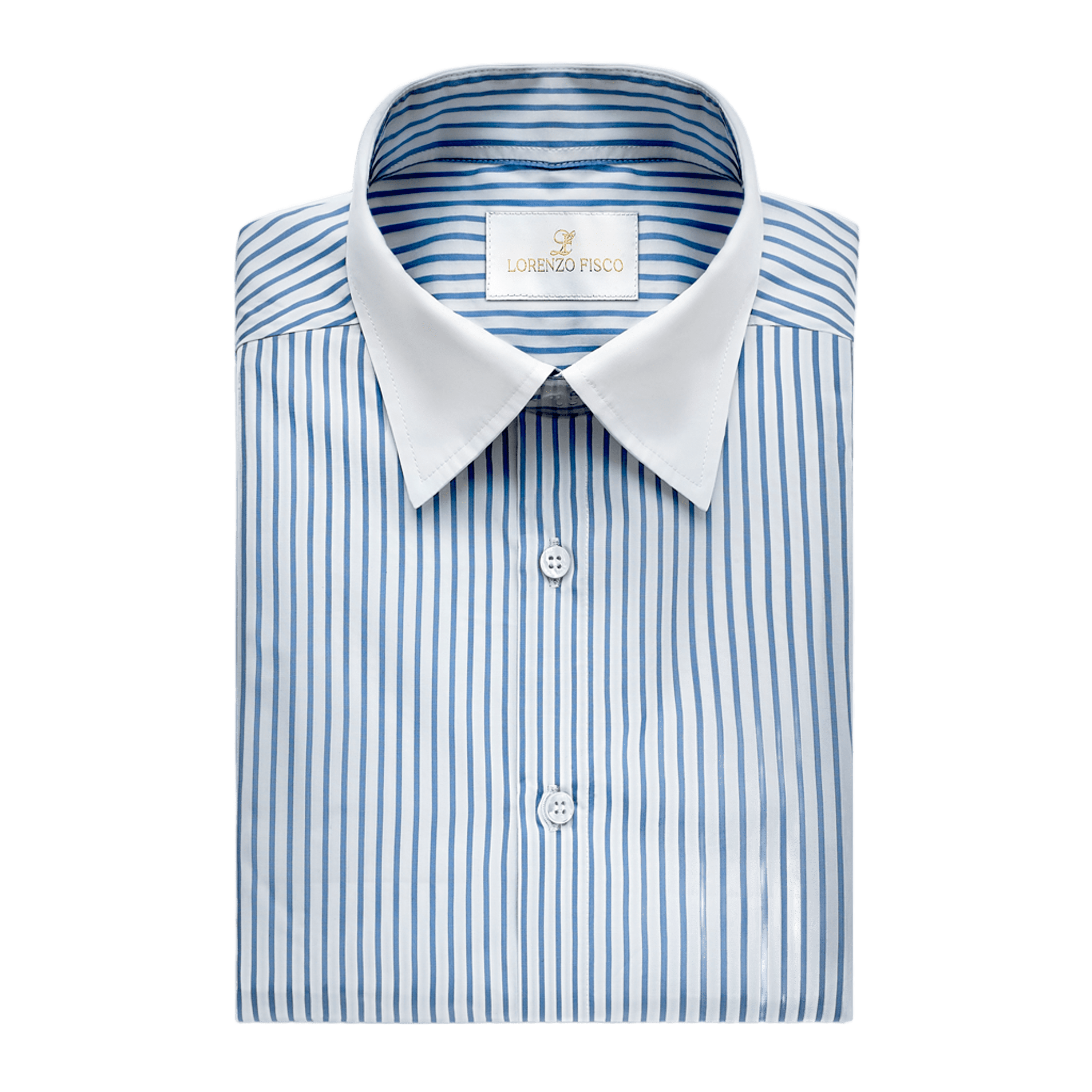 Camicia Excellence bianca rigata azzurra